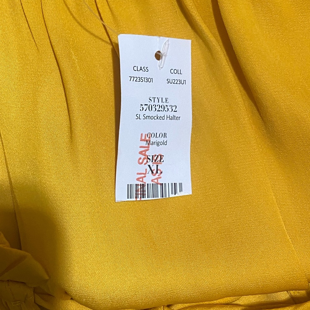 White House black market Elegant Yellow Women's long dress NWT - Picture 8 of 9